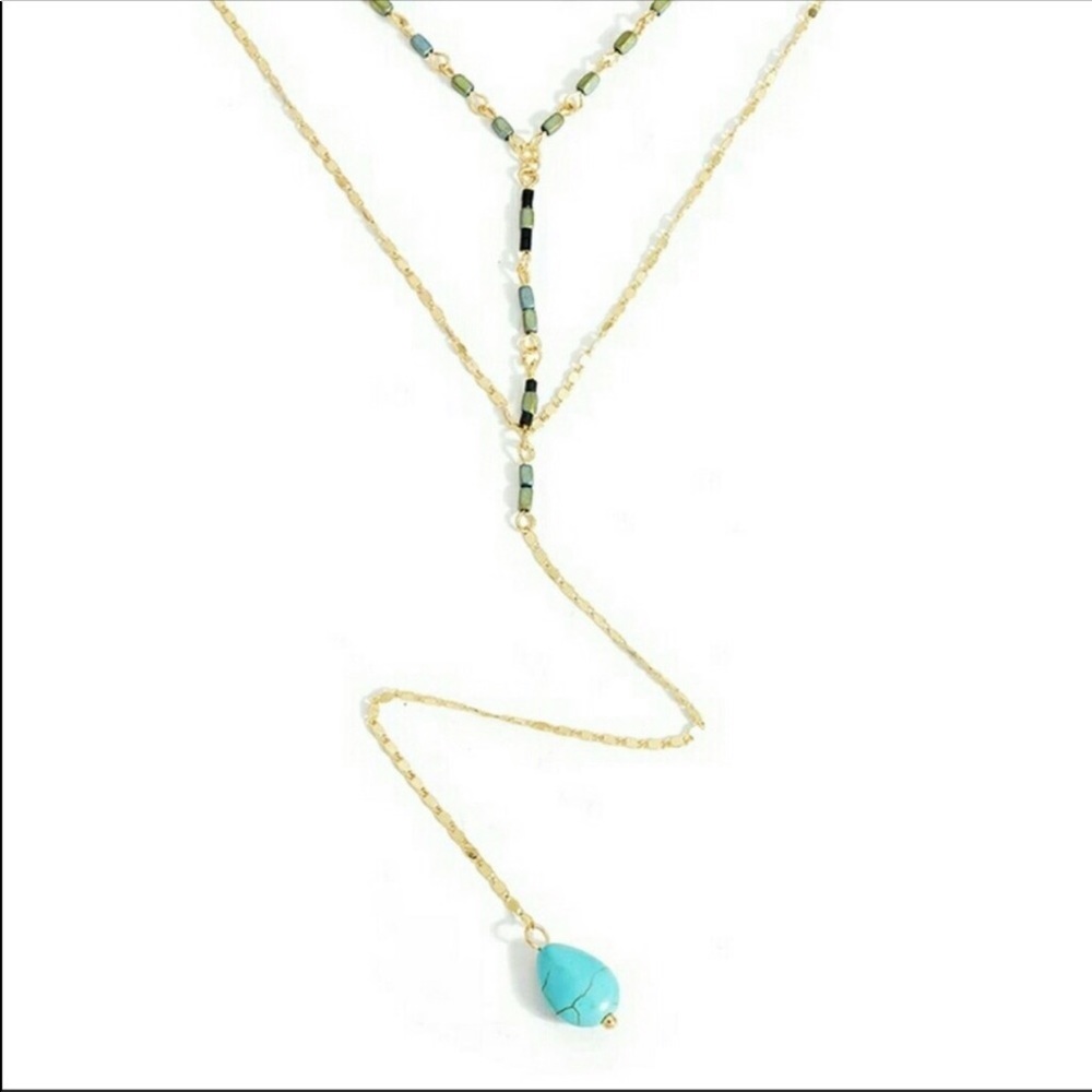 Double Layered Hematite & Howlite Necklace 14k